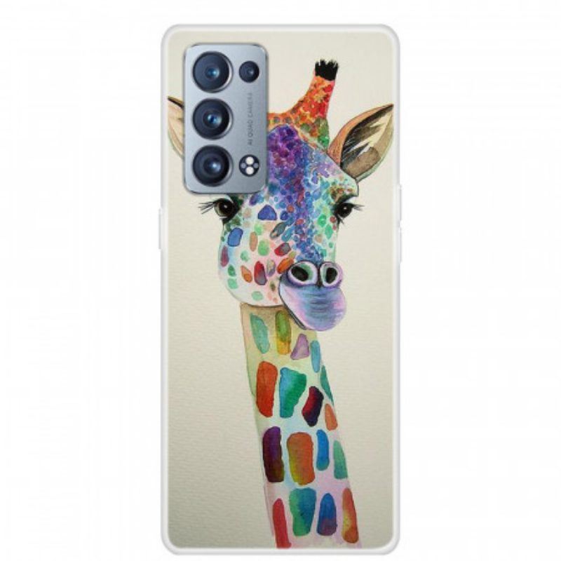 Handyhülle Für Oppo Reno 6 Pro 5G Bunte Giraffe