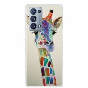 Handyhülle Für Oppo Reno 6 Pro 5G Bunte Giraffe