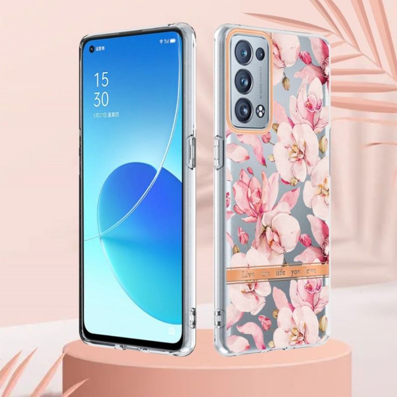 Handyhülle Für Oppo Reno 6 Pro 5G Gardenienrosa Blume