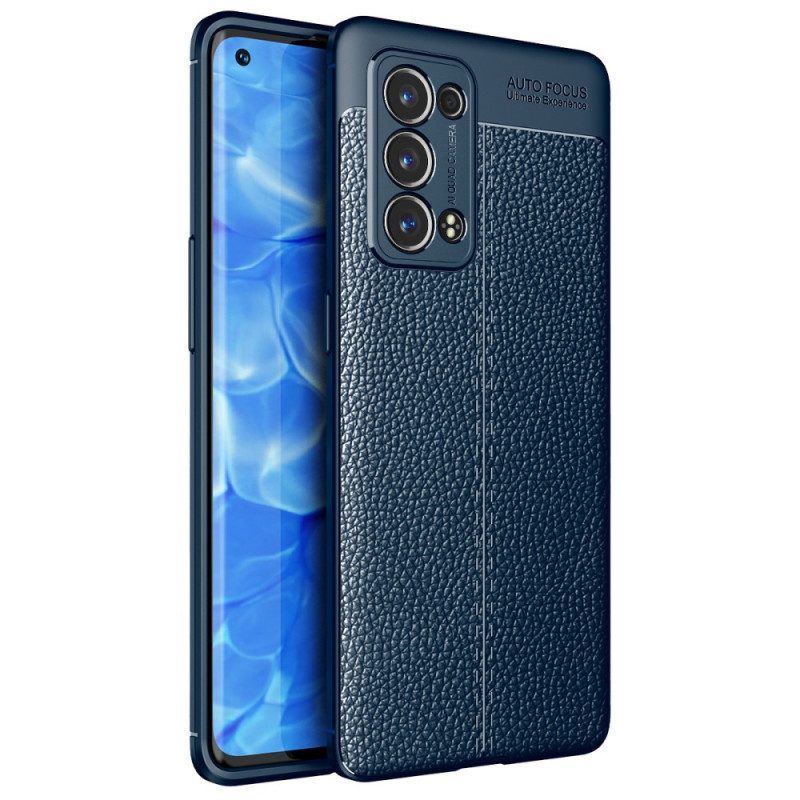 Handyhülle Für Oppo Reno 6 Pro 5G Litchi Double Line Leder