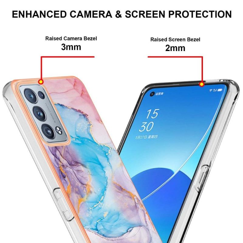 Hülle Für Oppo Reno 6 Pro 5G Blauer Marmor