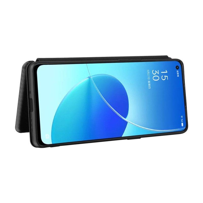 Schutzhülle Für Oppo Reno 6 Pro 5G Flip Case Kohlefaser Und Gurtband