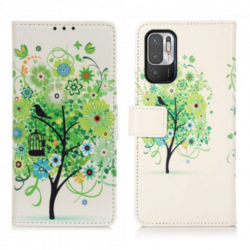 Flip Case Für Xiaomi Redmi Note 10 5G Blühender Baum