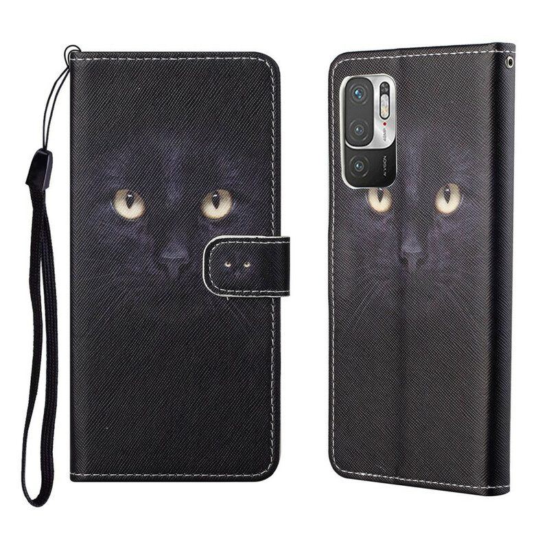 Flip Case Für Xiaomi Redmi Note 10 5G Mit Kordel Riemchen-leopard