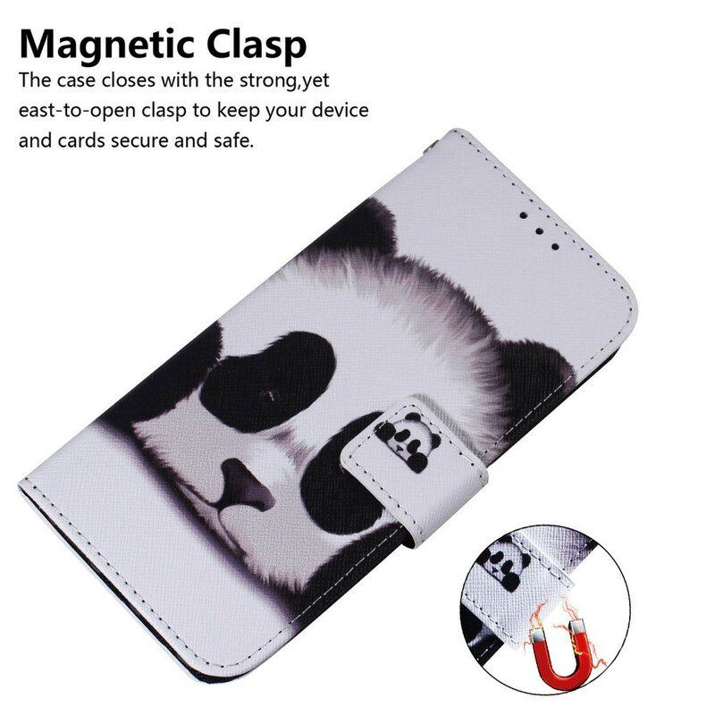 Flip Case Für Xiaomi Redmi Note 10 5G Panda-gesicht