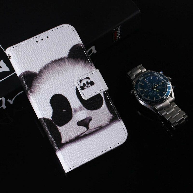 Flip Case Für Xiaomi Redmi Note 10 5G Panda-gesicht