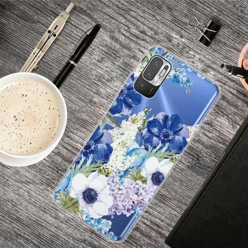 Hülle Für Xiaomi Redmi Note 10 5G Aquarellblaue Blumen