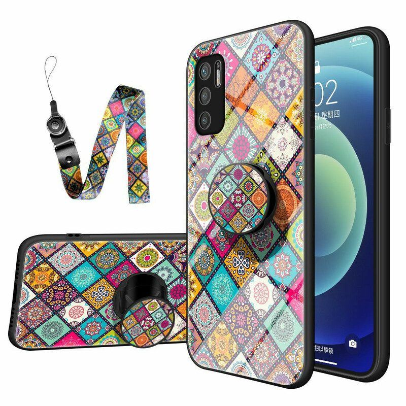 Hülle Für Xiaomi Redmi Note 10 5G Patchwork-magnethalter