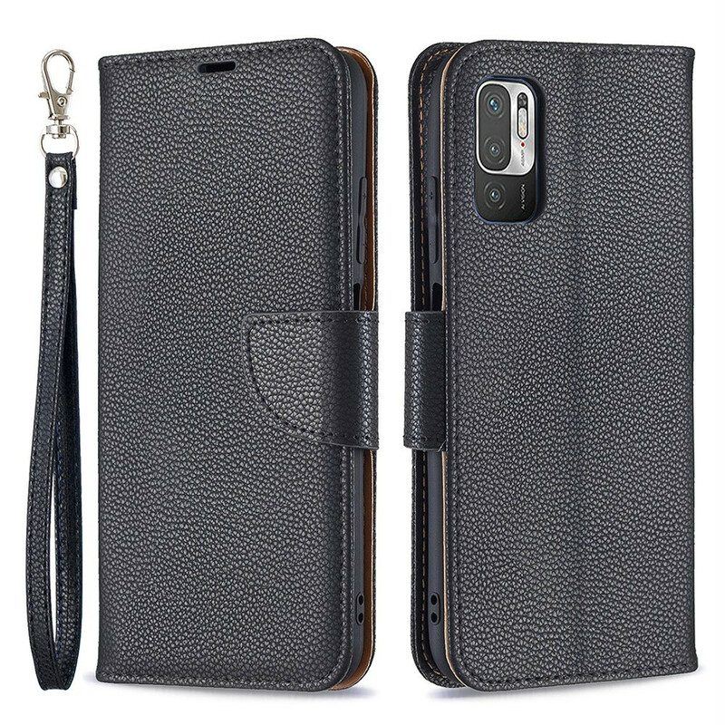 Lederhüllen Für Xiaomi Redmi Note 10 5G Flip Case Lychee Rabat Oblique