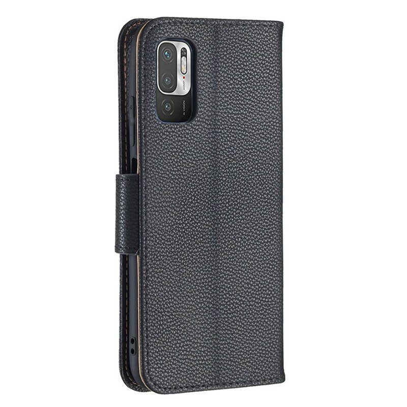 Lederhüllen Für Xiaomi Redmi Note 10 5G Flip Case Lychee Rabat Oblique