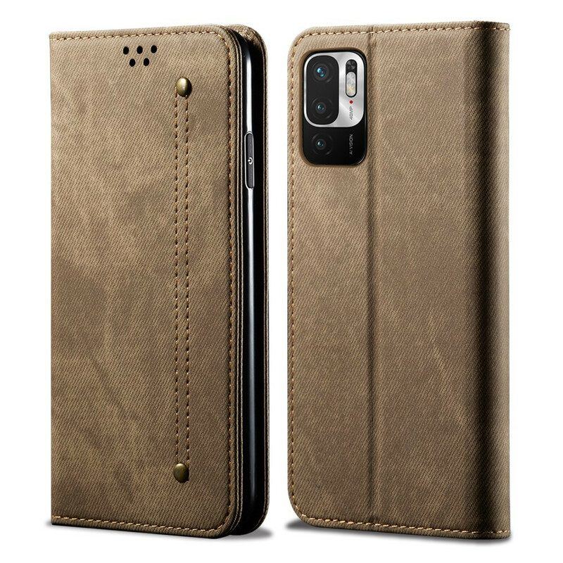 Schutzhülle Für Xiaomi Redmi Note 10 5G Flip Case Denim-stoff