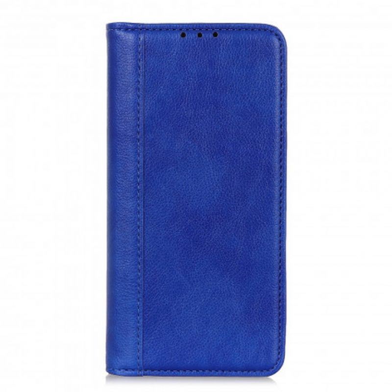 Schutzhülle Für Xiaomi Redmi Note 10 5G Flip Case Version Aus Litschi-spaltleder