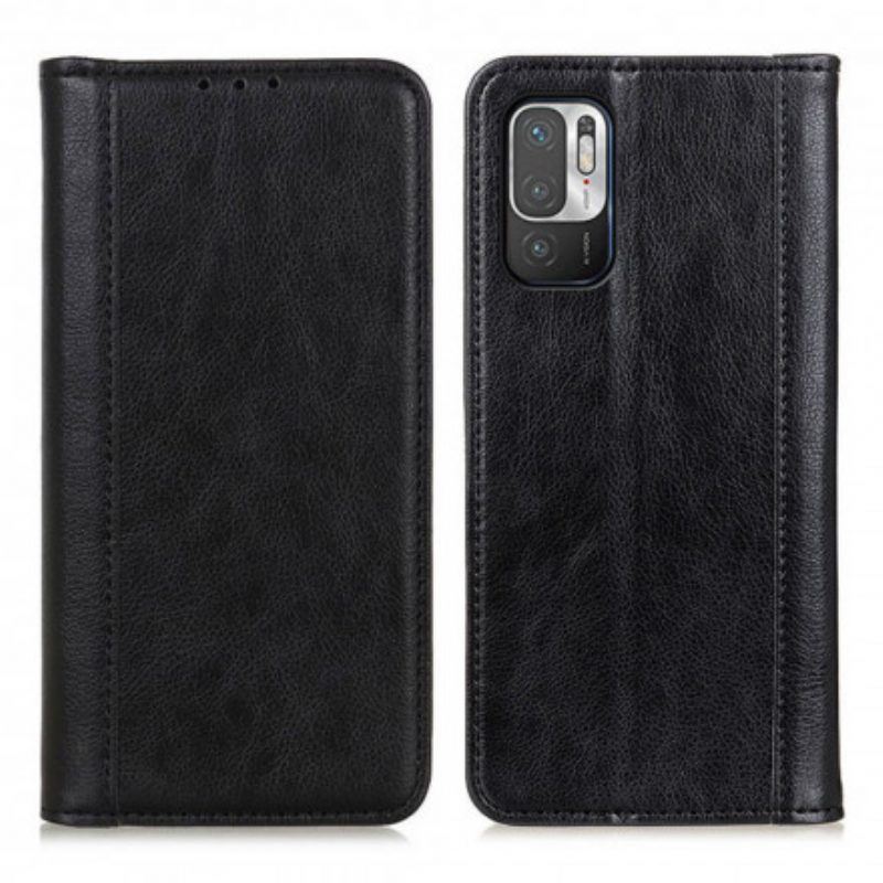 Schutzhülle Für Xiaomi Redmi Note 10 5G Flip Case Version Aus Litschi-spaltleder