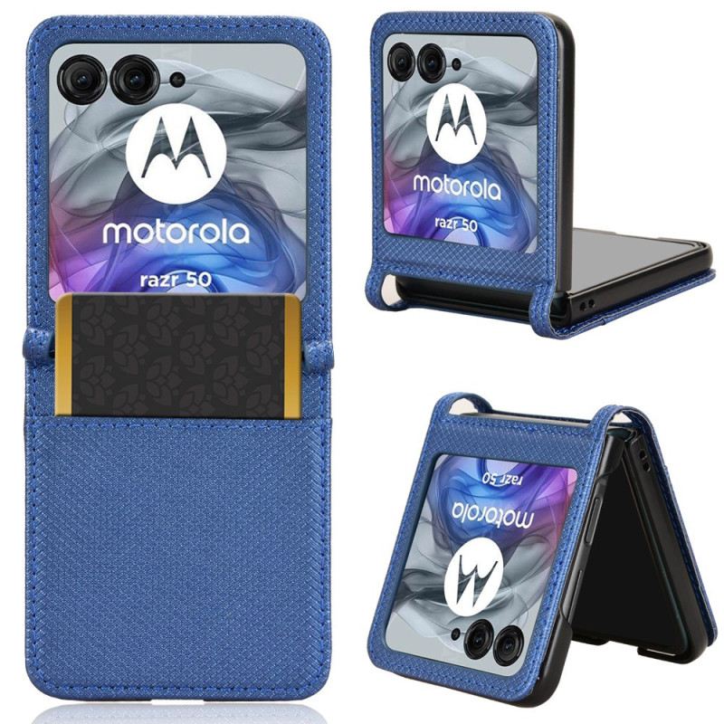 Hülle Für Motorola Razr 50 Bi-textur-kartenhalter