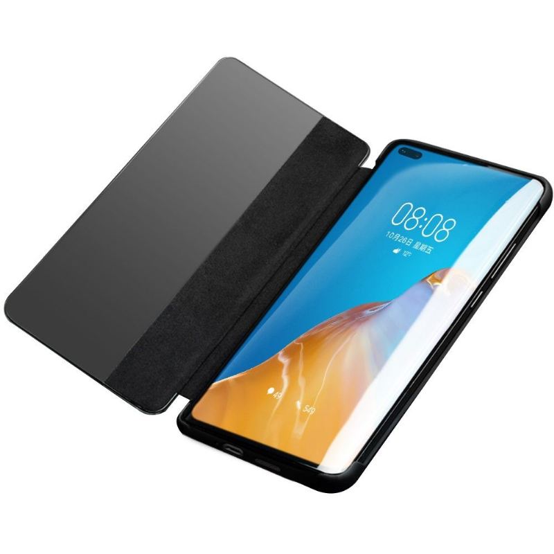 Lederhüllen Für Huawei P40 Pro Flip Case Lederfenster