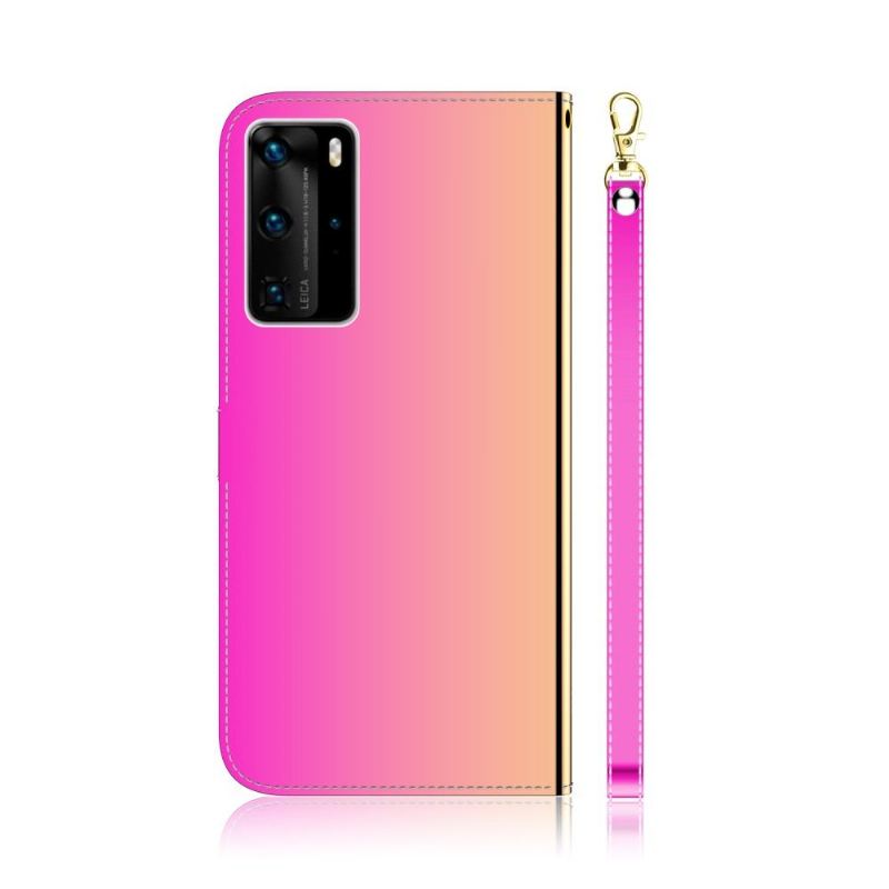 Lederhüllen Für Huawei P40 Pro Kunstleder Spiegeleffekt - Pink