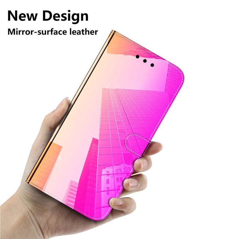 Lederhüllen Für Huawei P40 Pro Kunstleder Spiegeleffekt - Pink