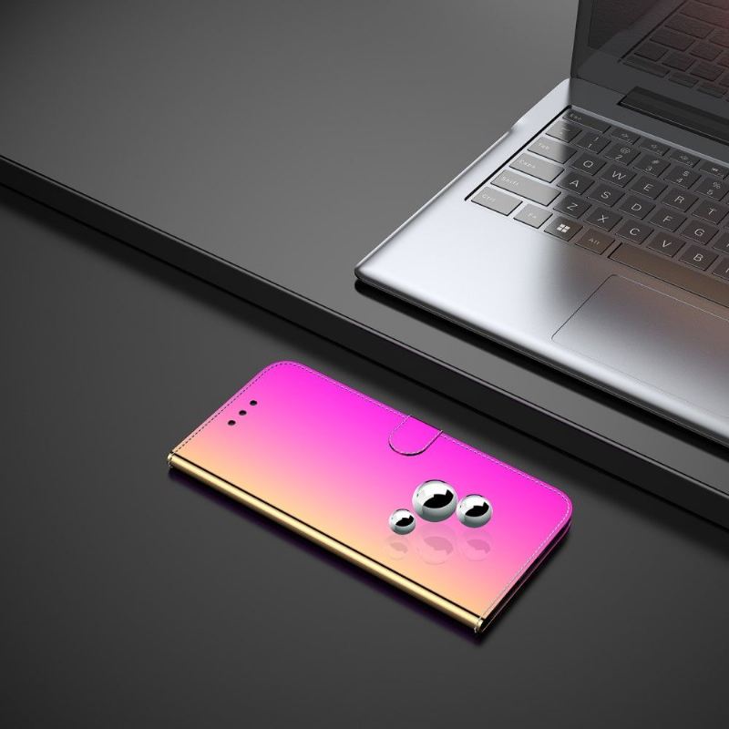 Lederhüllen Für Huawei P40 Pro Kunstleder Spiegeleffekt - Pink