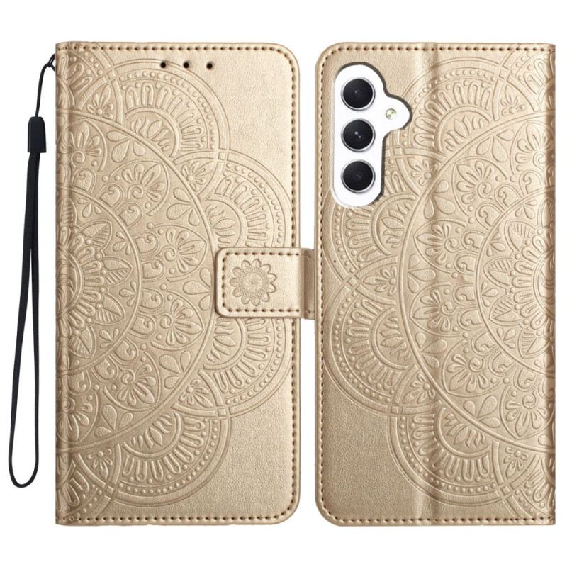 Lederhüllen Für Samsung Galaxy A16 5g Mandala-design Mit Schlüsselband