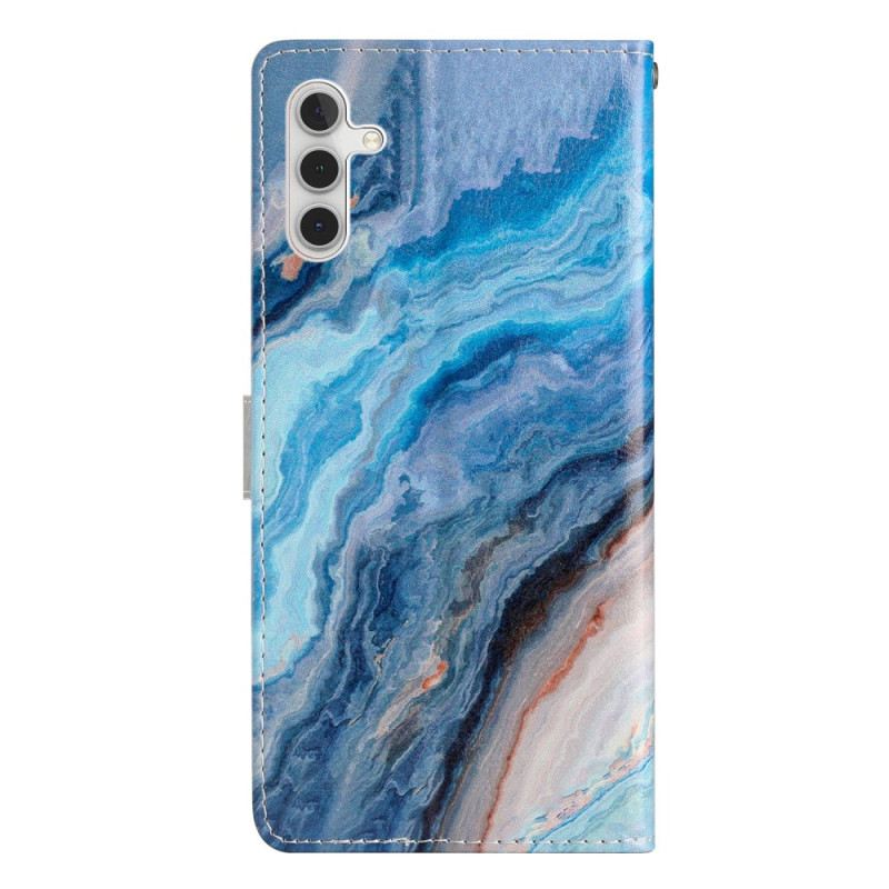 Lederhüllen Samsung Galaxy A16 5g Blaues Marmormuster