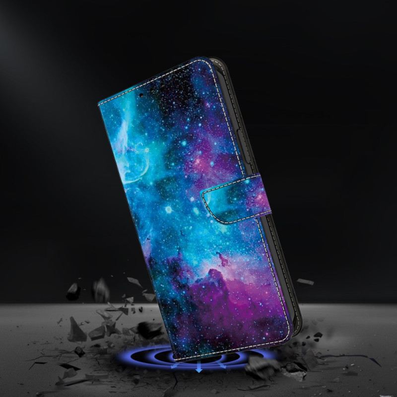 Lederhüllen Samsung Galaxy A16 5g Handyhülle Kosmischer Himmel