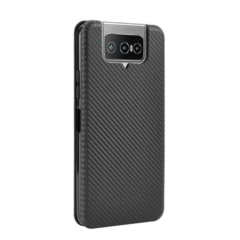 Flip Case Für Asus Zenfone 7 / Zenfone 7 Pro Kohlefaser-effekt