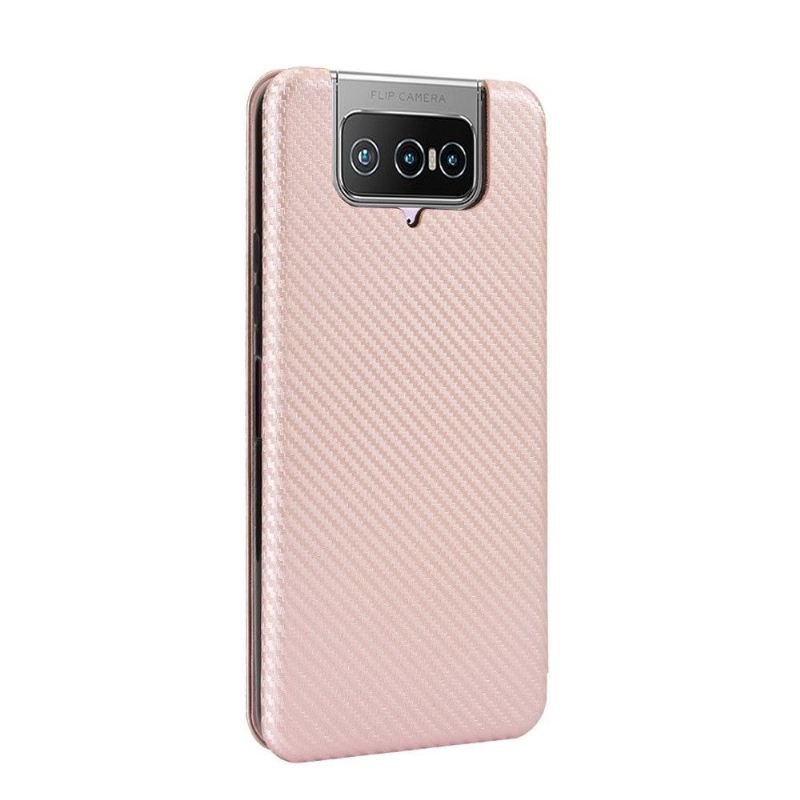 Flip Case Für Asus Zenfone 7 / Zenfone 7 Pro Kohlefaser-effekt