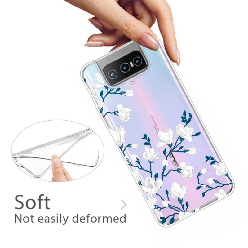 Hülle Für Asus Zenfone 7 / Zenfone 7 Pro Weiße Blumen