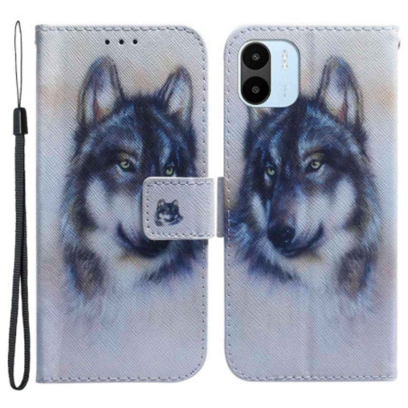 Lederhüllen Für Xiaomi Redmi A1 Aquarell-wolf