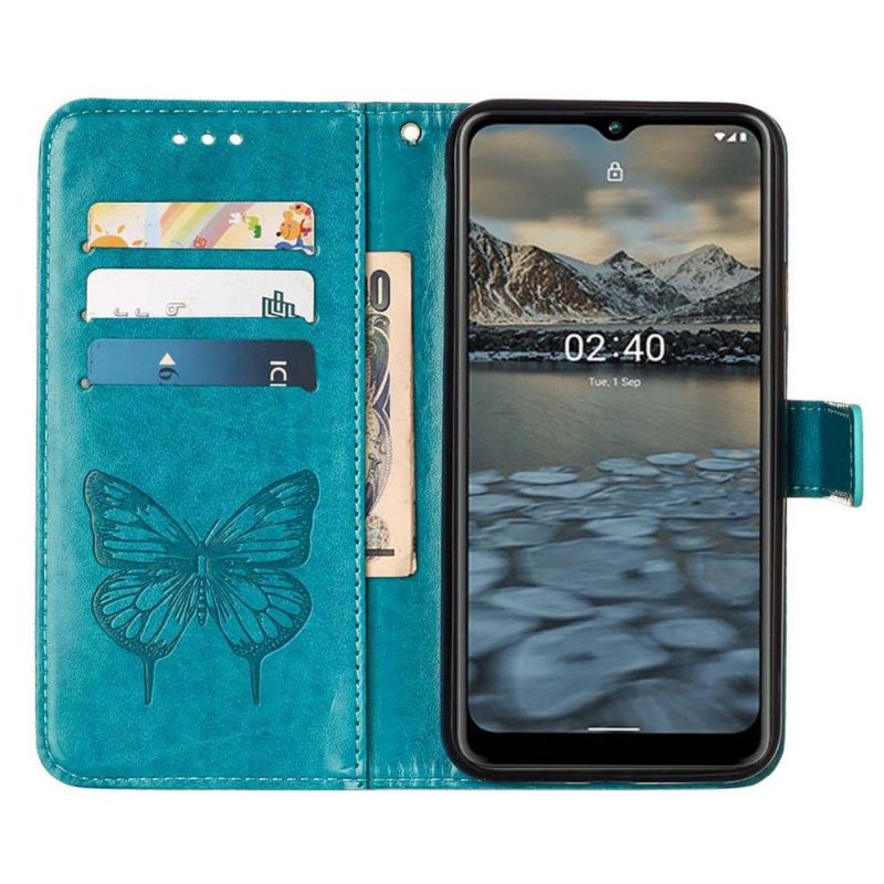 Flip Case Für Nokia 2.4 Schmetterlingsblumen-kartenhalter