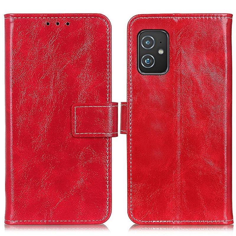 Flip Case Für Asus Zenfone 8 Luxuriöse Nähte In Lederoptik