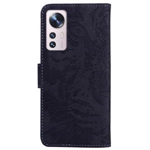 Flip Case Für Xiaomi 12 Geprägter Tiger