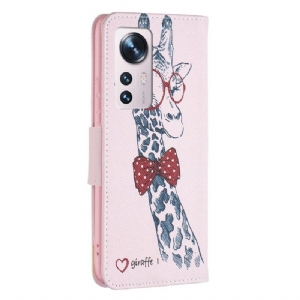 Flip Case Für Xiaomi 12 Giraffe Mit Brille