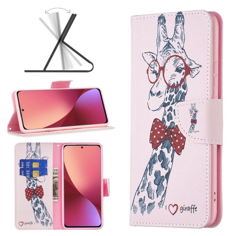 Flip Case Für Xiaomi 12 Giraffe Mit Brille