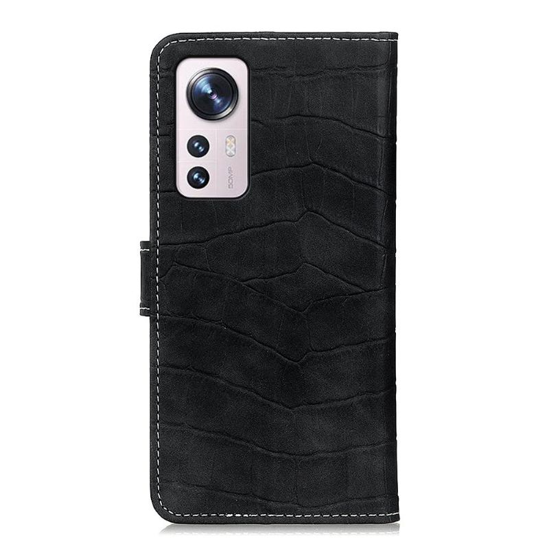 Flip Case Für Xiaomi 12 Ziernähte In Kroko-optik