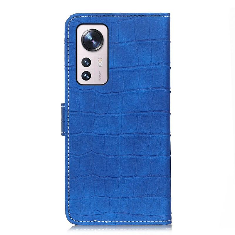 Flip Case Für Xiaomi 12 Ziernähte In Kroko-optik