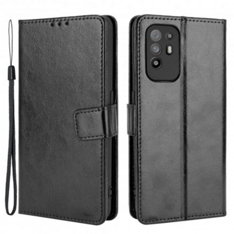 Flip Case Für Oppo A94 5G Auffälliges Kunstleder