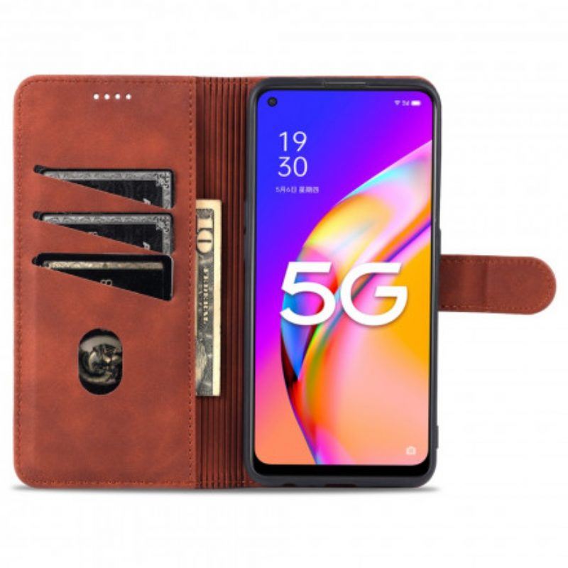 Flip Case Für Oppo A94 5G Azns Ledereffekt