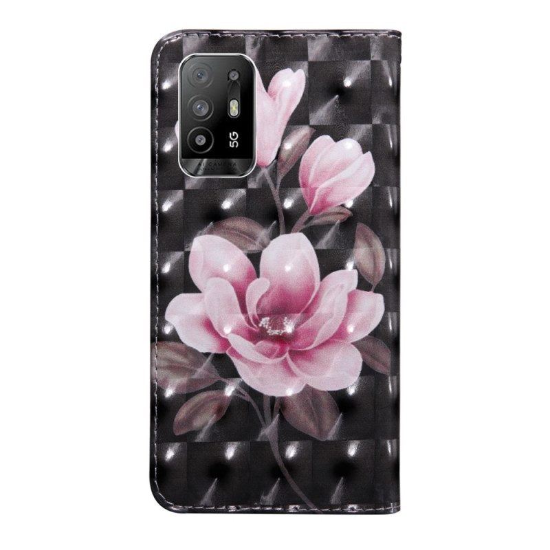 Flip Case Für Oppo A94 5G Blumen Mit Schlüsselband