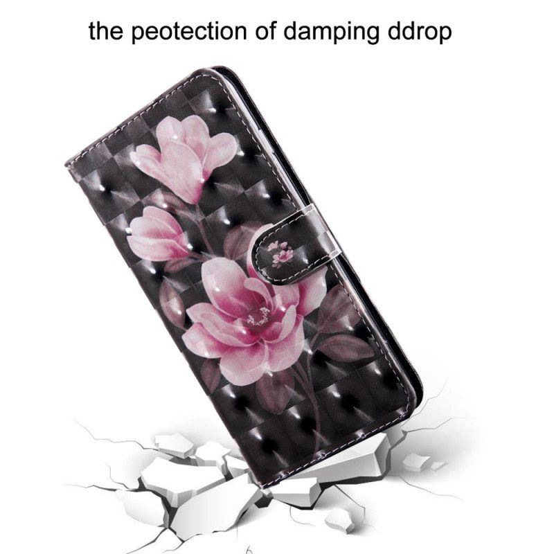 Flip Case Für Oppo A94 5G Blumen Mit Schlüsselband