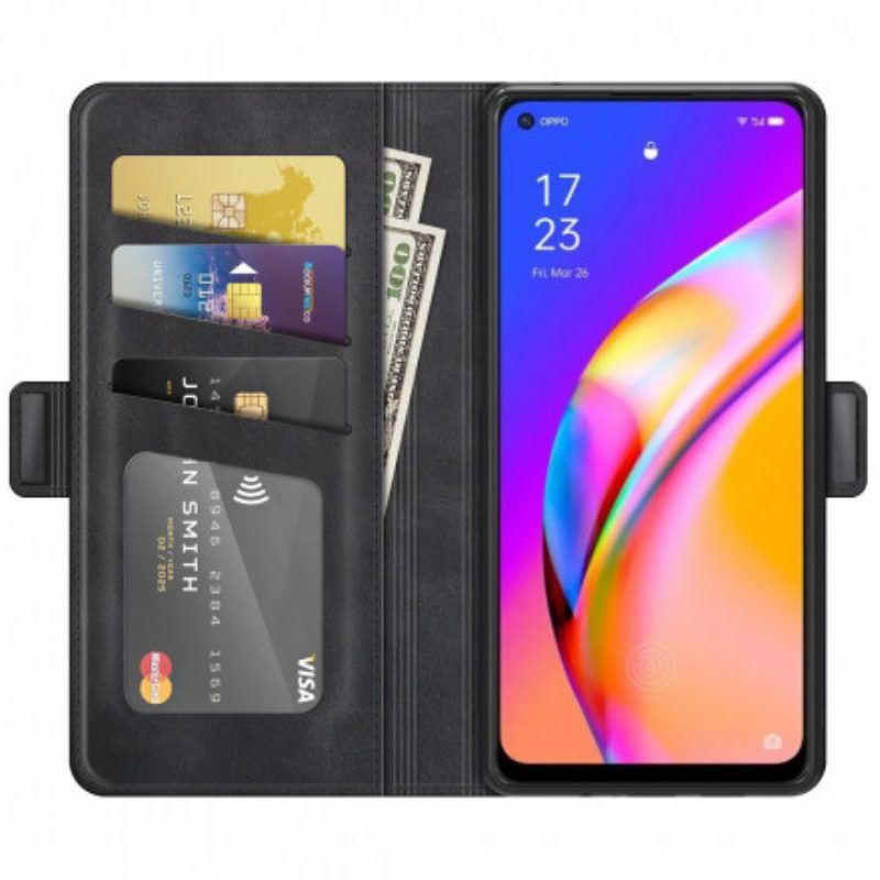 Flip Case Für Oppo A94 5G Flip Case Doppelte Klappe