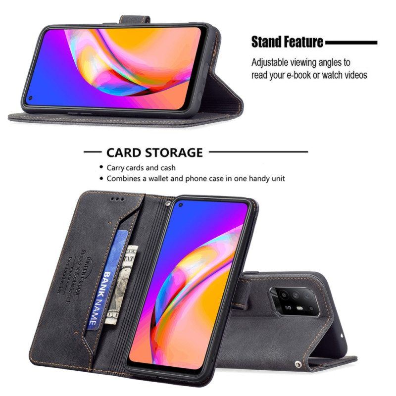 Flip Case Für Oppo A94 5G Kunstleder