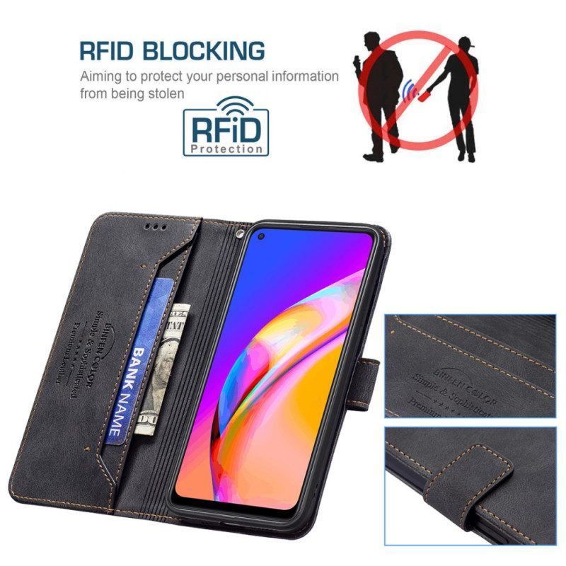 Flip Case Für Oppo A94 5G Kunstleder