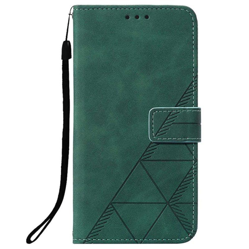 Flip Case Für Oppo A94 5G Kunstleder Mit Riemen