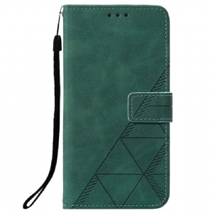 Flip Case Für Oppo A94 5G Kunstleder Mit Riemen