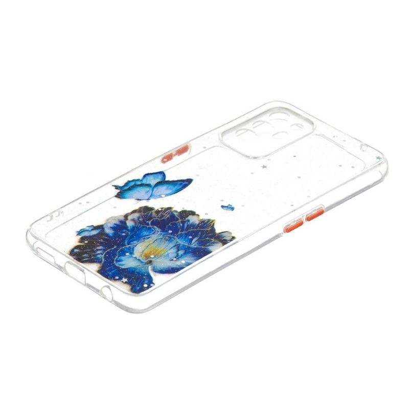 Handyhülle Für Oppo A94 5G Blaue Blumen Und Schmetterlinge