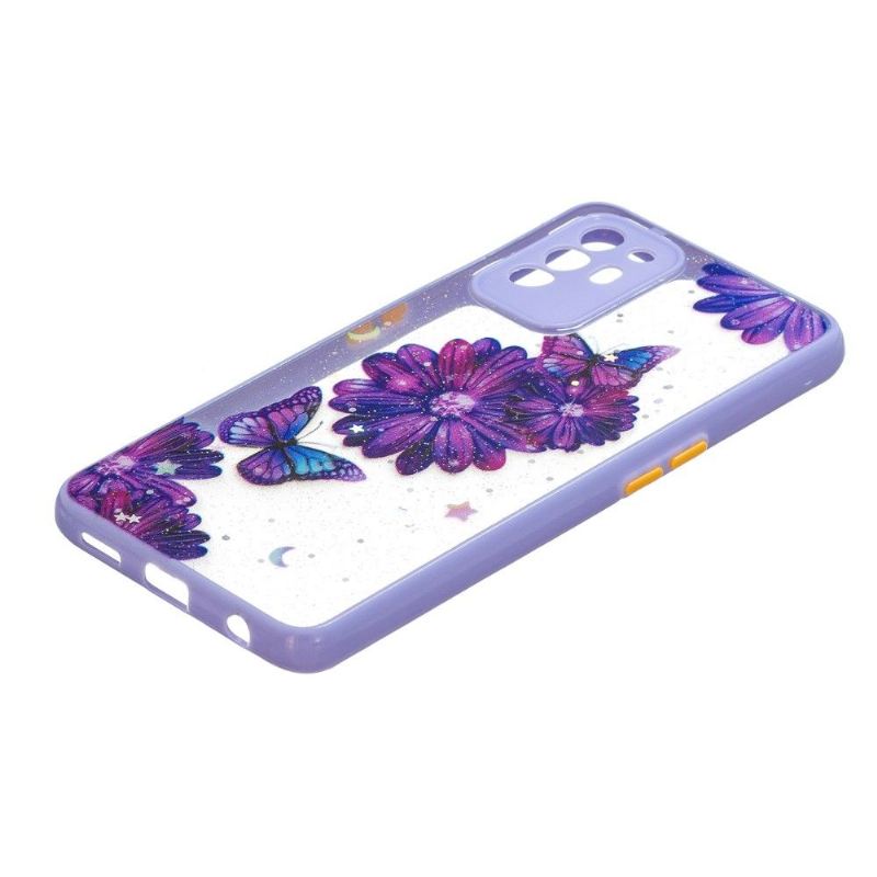 Handyhülle Für Oppo A94 5G Lila Blumen Und Schmetterlinge