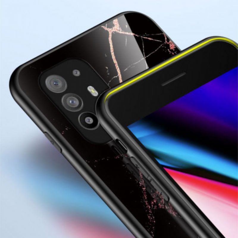 Handyhülle Für Oppo A94 5G Marmorfarben Gehärtetes Glas