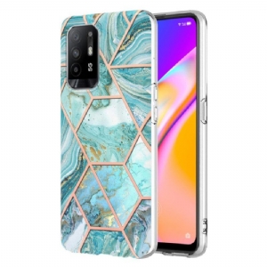 Hülle Für Oppo A94 5G Auffälliger Geometrischer Marmor