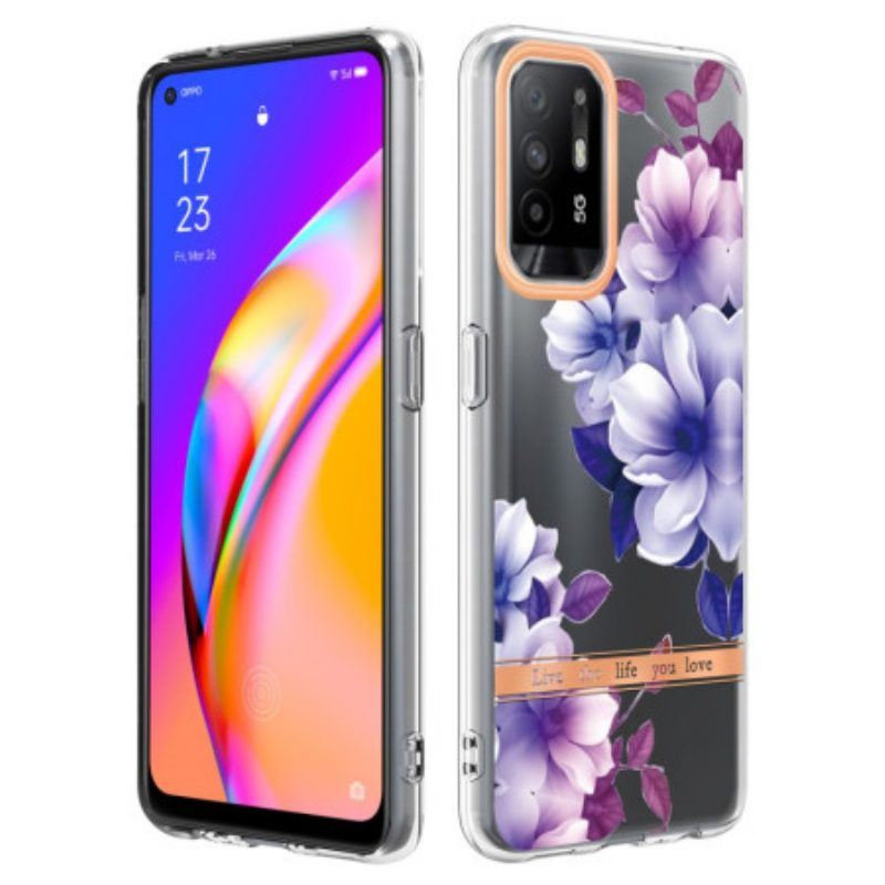 Hülle Für Oppo A94 5G Violette Blumen